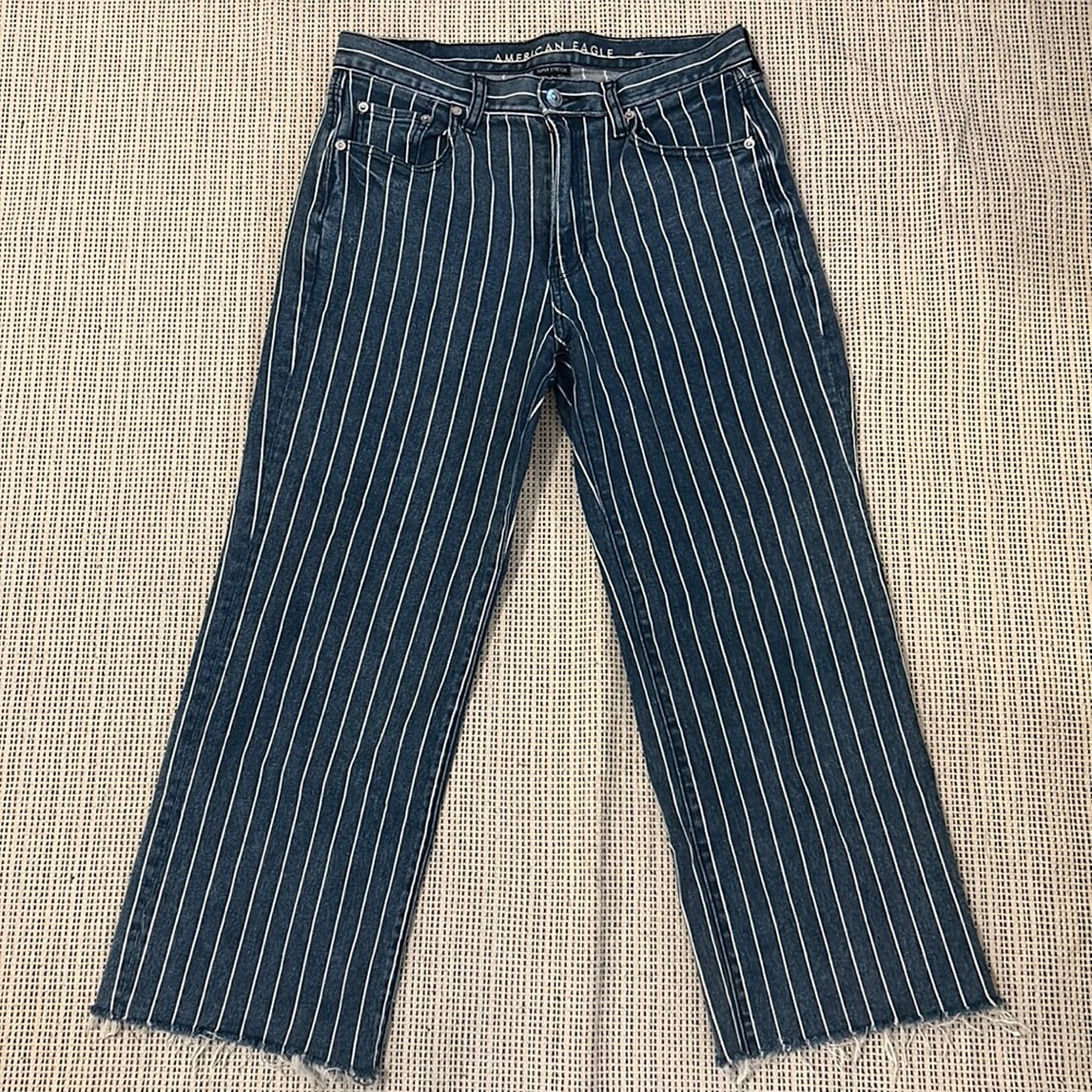 Striped American Eagle super stretch jeans